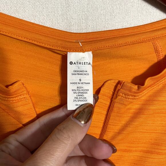 Athleta Stellar Long Sleeve Half Zip Pullover Top‎ Orange - Size S - Picture 4 of 7